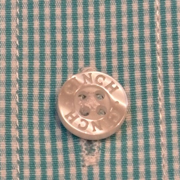 Cinch Mens Green Checkered Cotton Long-Sleeve Shirt Size Small - Picture 6 of 11